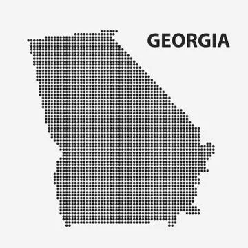 Dotted map of the State Georgia. Vector illustration. Stock Illustration