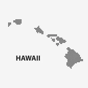 Dotted map of the State Hawaii. Vector illustration. Stock Illustration