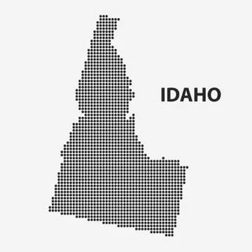 Dotted map of the State Idaho. Vector illustration. Stock Illustration