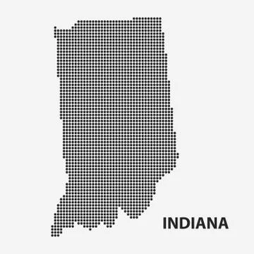 Dotted map of the State Indiana. Vector illustration. Stock Illustration