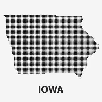 Dotted map of the State Iowa. Vector illustration. Stock Illustration