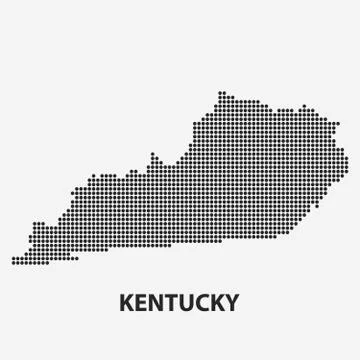 Dotted map of the State Kentucky. Vector illustration. Stock Illustration