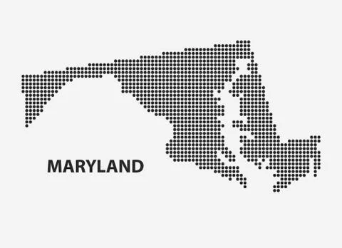 Dotted map of the State Maryland. Vector illustration. Stock Illustration