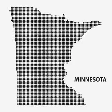 Dotted map of the State Minnesota. Vector illustration. Stock Illustration