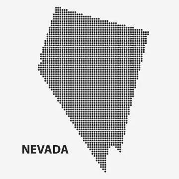 Dotted map of the State Nevada. Vector illustration. Stock Illustration