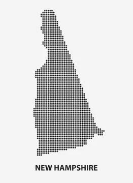 Dotted map of the State New Hampshire. Vector illustration. Illustrazione stock