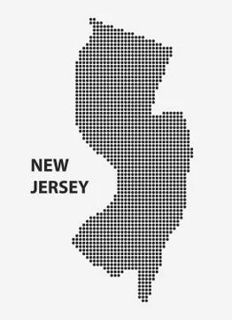 Dotted map of the State New Jersey. Vector illustration. Stock Illustration
