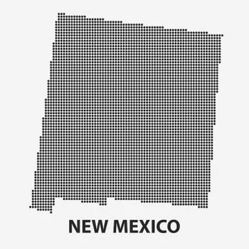 Dotted map of the State New Mexico. Vector illustration. Illustrazione stock