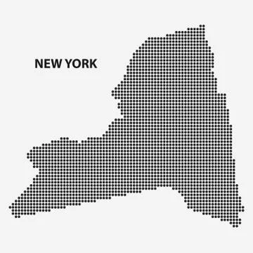 Dotted map of the State New York. Vector illustration. Stock Illustration