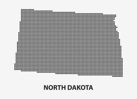 Dotted map of the State North Dakota. Vector illustration. Stock Illustration