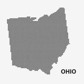 Dotted map of the State Ohio. Vector illustration. Stock Illustration