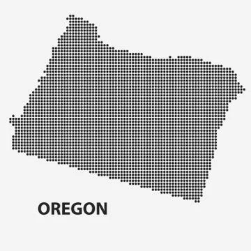 Dotted map of the State Oregon. Vector illustration. Stock Illustration