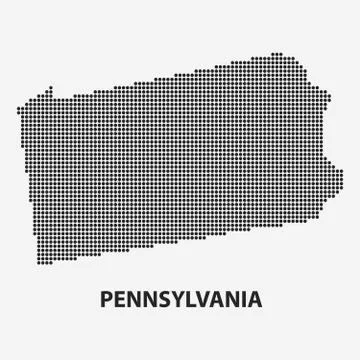 Dotted map of the State Pennsylvania. Vector illustration. Stock Illustration