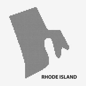 Dotted map of the State Rhode Island. Vector illustration. Illustrazione stock