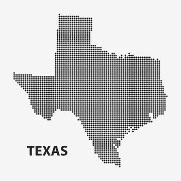 Dotted map of the State Texas. Vector illustration. Stock Illustration