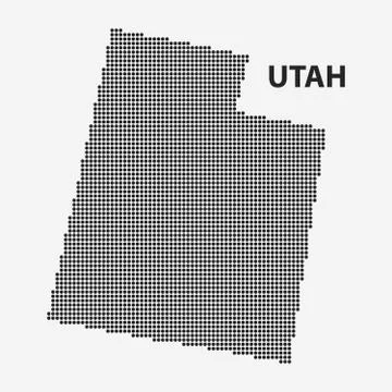 Dotted map of the State Utah. Vector illustration. Stock Illustration
