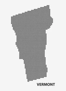 Dotted map of the State Vermont. Vector illustration. Stock Illustration