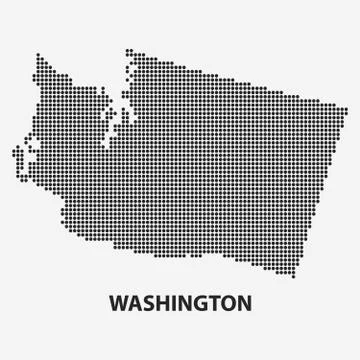 Dotted map of the State Washington. Vector illustration. Stock Illustration