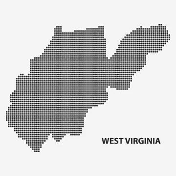 Dotted map of the State West Virginia. Vector illustration. Stock Illustration