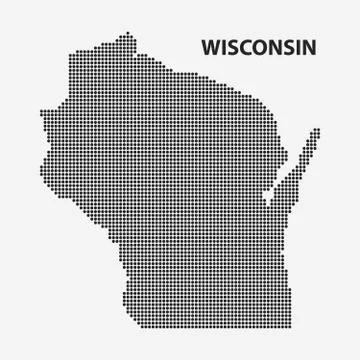 Dotted map of the State Wisconsin. Vector illustration. Stock Illustration