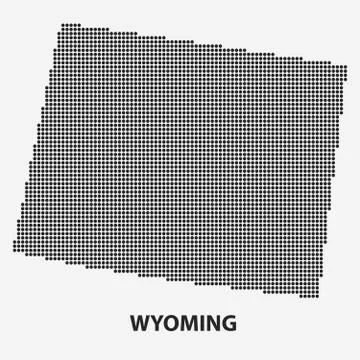 Dotted map of the State Wyoming. Vector illustration. Stock Illustration