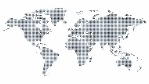 Dotted Map Vector High Quality World Map Illustration Editable Digital Downlo Stock Illustration