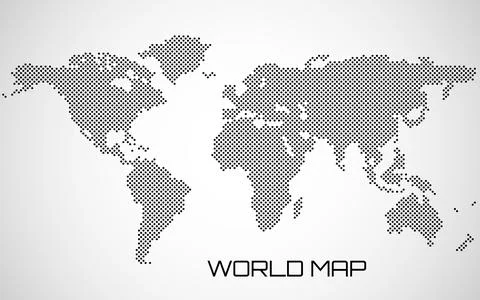 Dotted map of World. Abstract world map of dots Stock Illustration