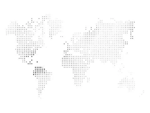 Dotted map of World. Halftone design. Simple flat vector illustration Stock Illustration