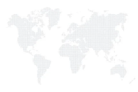 Dotted map of World. Halftone design of small squares. Simple flat vector Stock Illustration