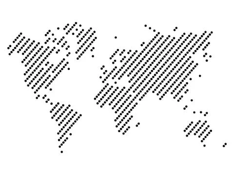 Dotted map of World. Halftone design. Simple flat vector illustration Stock Illustration
