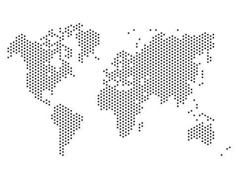Dotted map of World. Halftone design. Simple flat vector illustration Stock Illustration