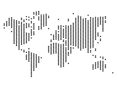Dotted map of World. Halftone design. Simple flat vector illustration Stock Illustration