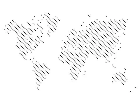 Dotted map of World. Halftone design. Simple flat vector illustration Stock Illustration