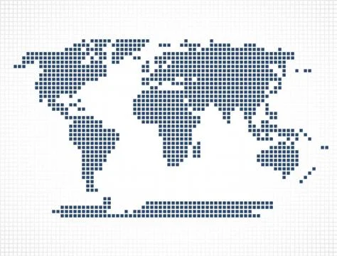 Dotted map of world Illustrazione stock