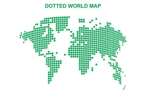 Dotted map of the world Stock Illustration