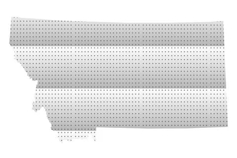 Dotted Montana solid map. Montana folded map. steel map Stock Illustration
