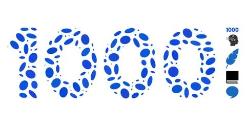 Dotted Mosaic 1000 Digits Text Stock Illustration
