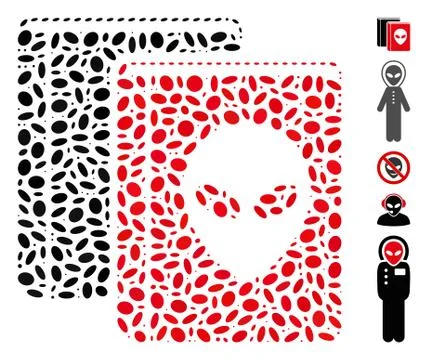 Dotted Mosaic Alien Library Stock Illustration