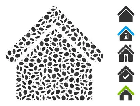 Dotted Mosaic Base Building Ilustração Stock