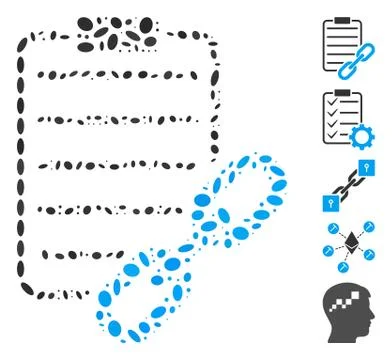 Dotted Mosaic Blockchain Contract Ilustração Stock