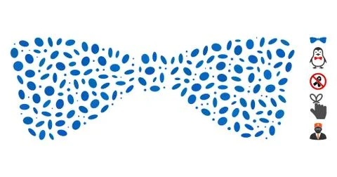 Dotted Mosaic Bow Tie Stock Illustration