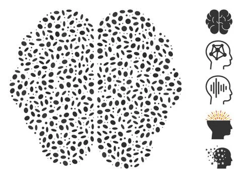 Dotted Mosaic Brain Stock Illustration