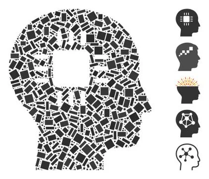 Dotted Mosaic Brain Processor イラスト素材