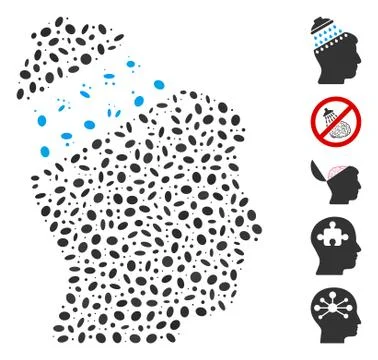 Dotted Mosaic Brain Shower イラスト素材
