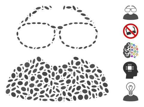 Dotted Mosaic Clever Spectacles Illustrazione stock