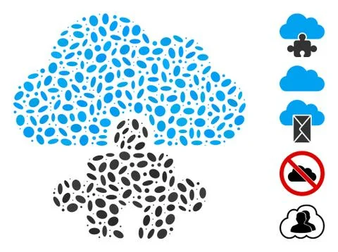Dotted Mosaic Cloud Component 스톡 일러스트