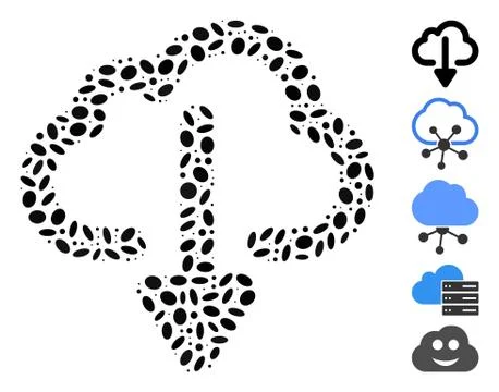 Dotted Mosaic Cloud Download Illustrazione stock