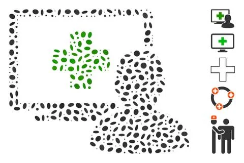 Dotted Mosaic Computer Doctor 스톡 일러스트