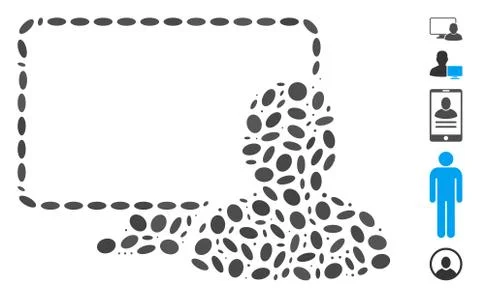 Dotted Mosaic Computer User Illustrazione stock