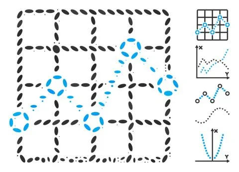 Dotted Mosaic Dotted Line Grid Plot Ilustración de archivo